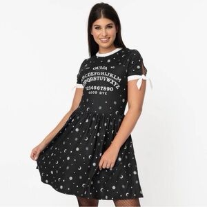 UNIQUE VINTAGE X OUIJA BOARD TESSA FIT & FLARE DRESS xs